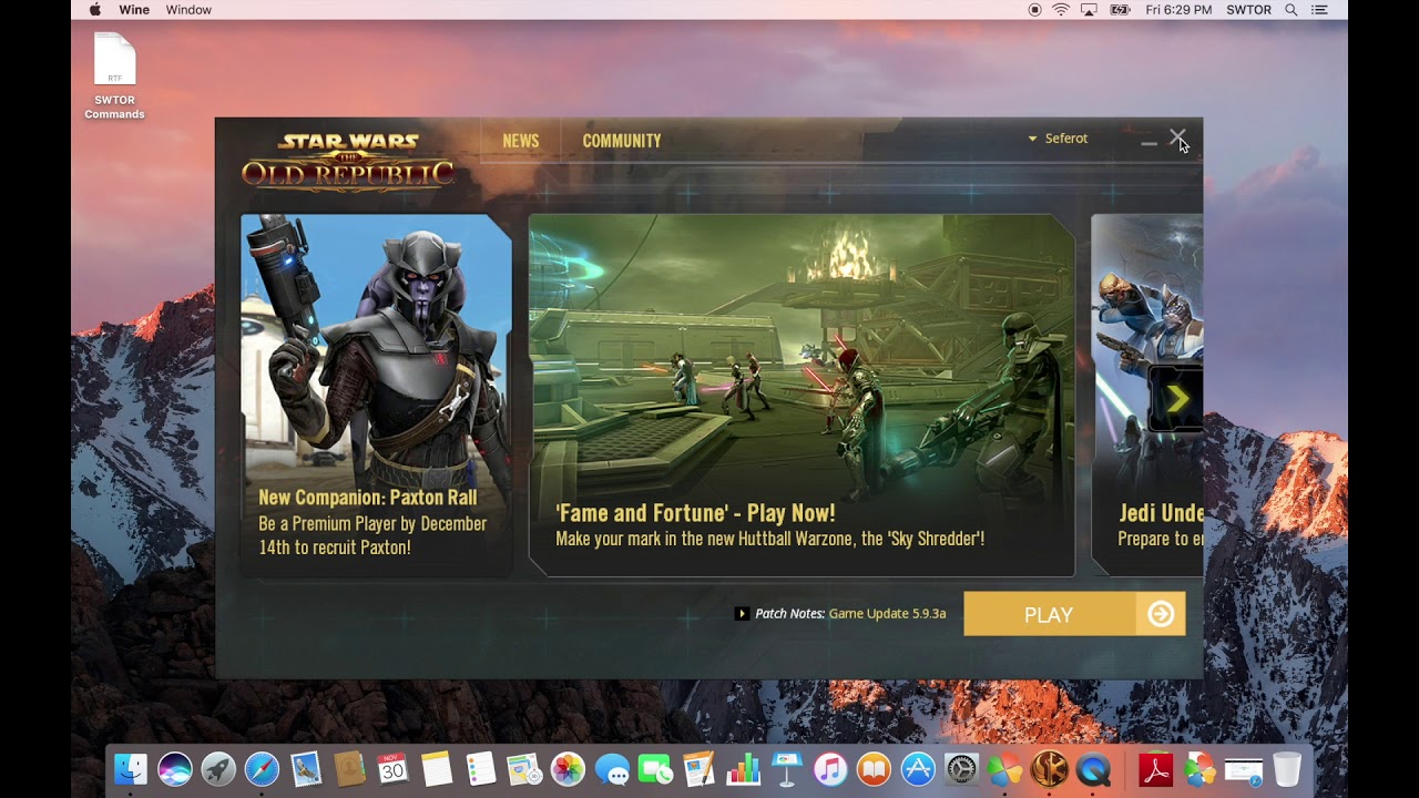 Can You Download Swtor On Mac